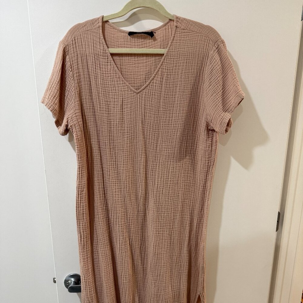 Jenni Kayne Cypress Caftan Dress - Pink/Blush Gauze Cotton size M